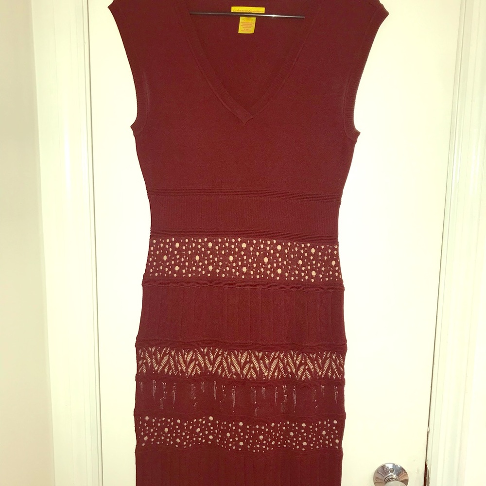 Catherine Malandrino Burgundy cocktail dress